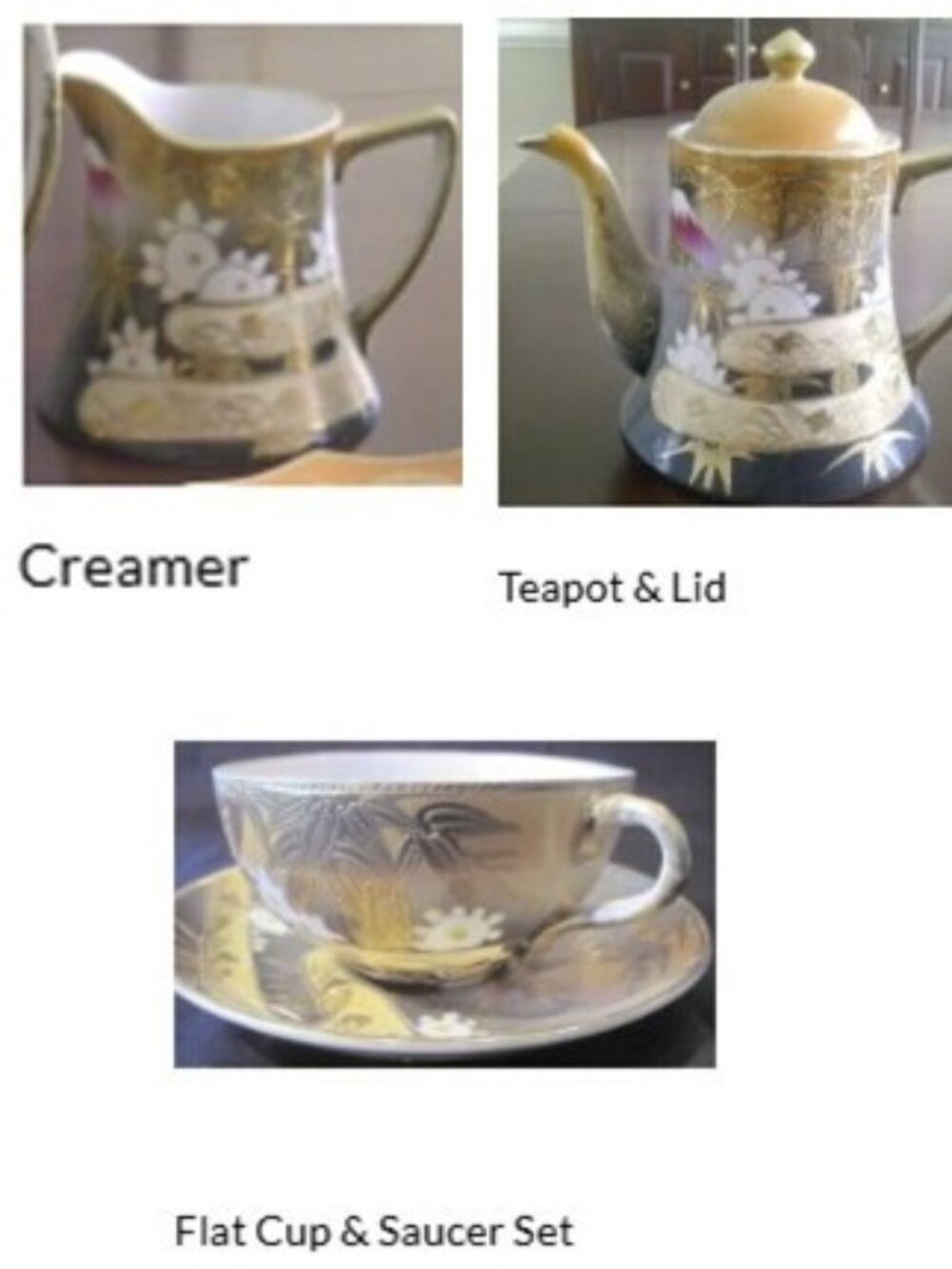 21 Piece Japanese Shofu Porcelain Tea Set